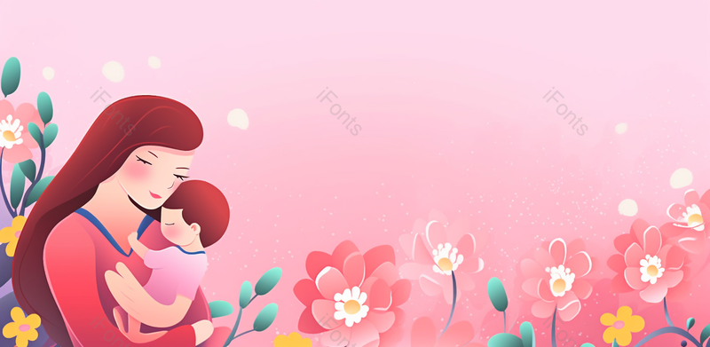 节日人物绘画高清背景卡通风格母女人物插画背景图,插画/手绘图,插画/手绘图库,插画/手绘图下载,插画/手绘